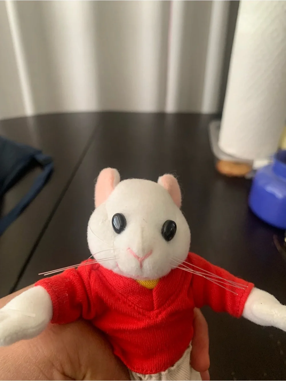 STUART LITTLE Key chain White Mouse Keychain with Red Outfit and Tan Pants